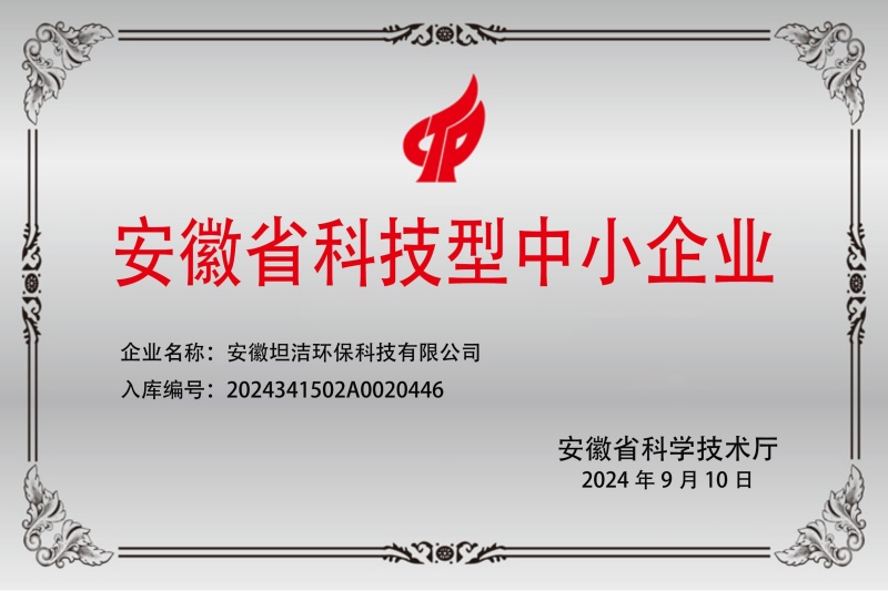 九江安徽科技型中小企业证书